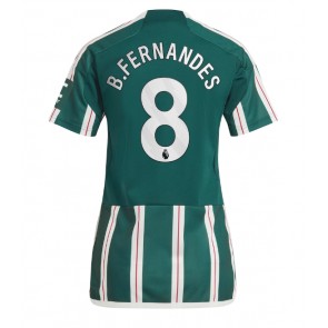 Manchester United Bruno Fernandes #8 Koszulka Wyjazdowych Kobiety 2023-24 Krótki Rękaw